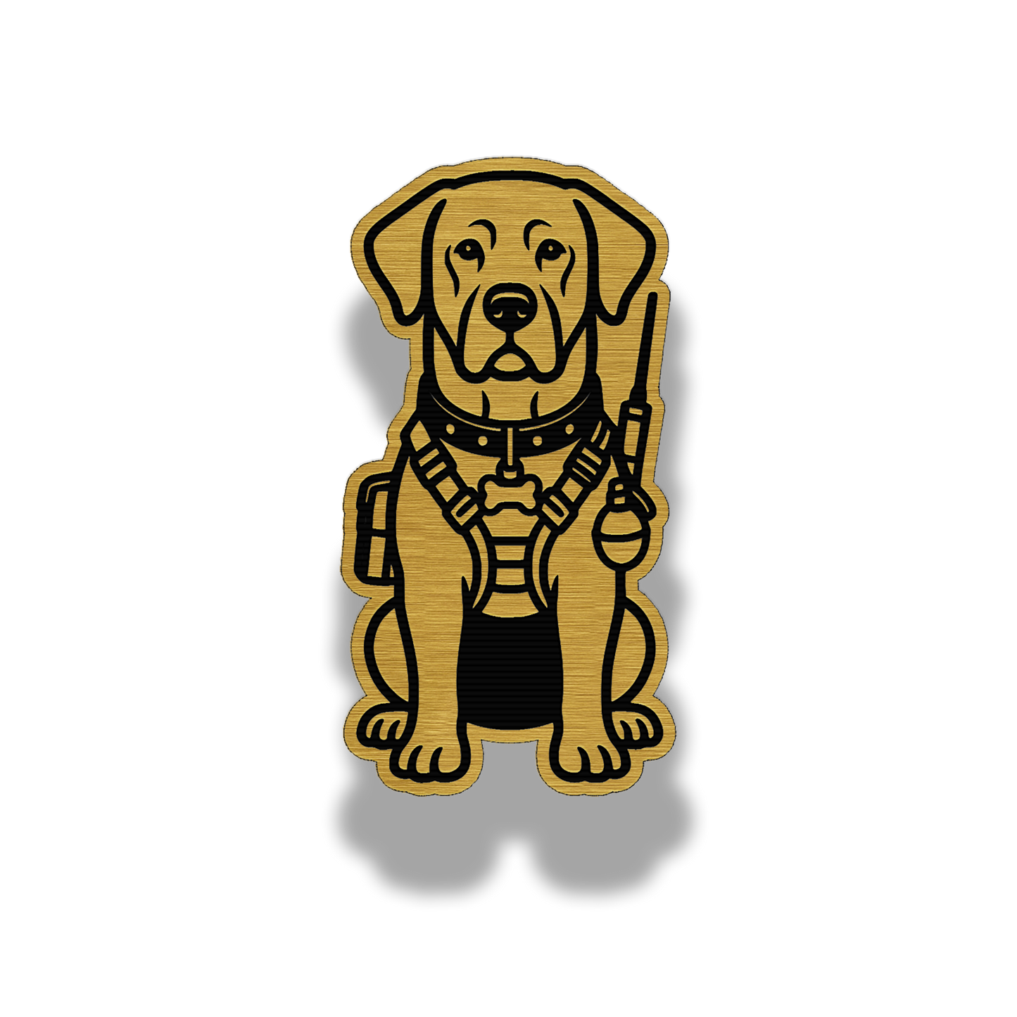Lifetime Labrador dog brushed acrylic morale patch in gold