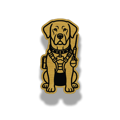 Lifetime Labrador dog brushed acrylic morale patch in gold