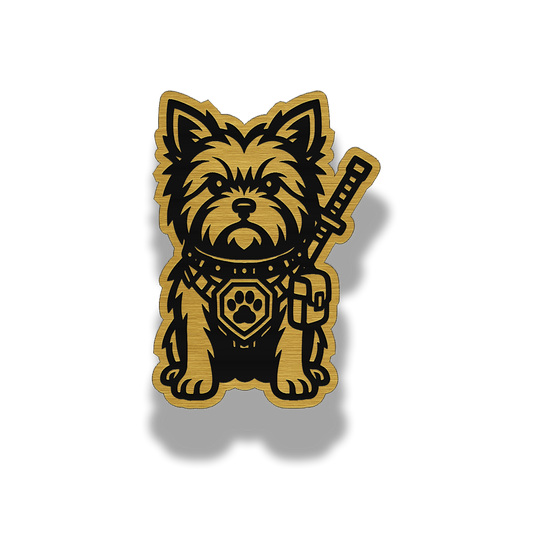 Lifetime Yorkie Dog Patch – Gold Brushed Acrylic Morale Patch