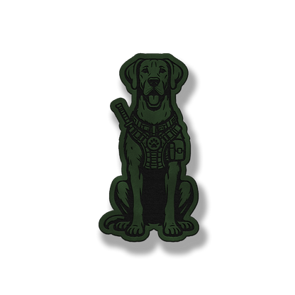 Tactical Great Dane natural ears patch in saddle green leatherette