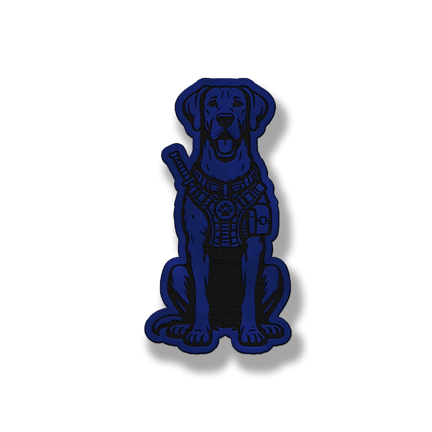 Tactical Great Dane natural ears patch in saddle blue leatherette