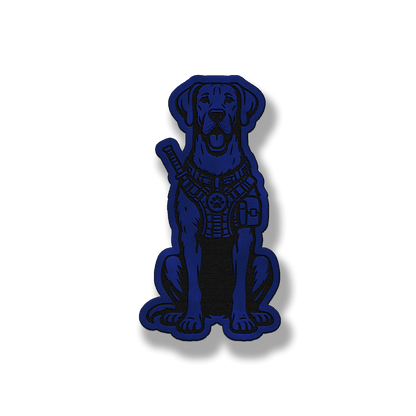 Tactical Great Dane natural ears patch in saddle blue leatherette
