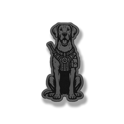 Tactical Great Dane natural ears patch in classic gray leatherette