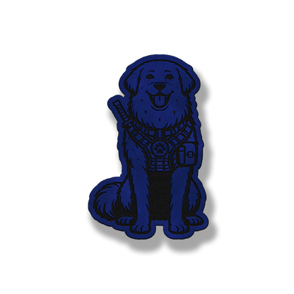 Tactical Great Pyrenees dog patch in saddle blue leatherette