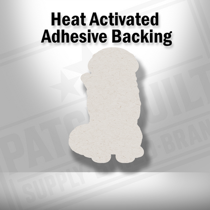 Heat-activated adhesive backing shown on Tactical Great Pyrenees patch