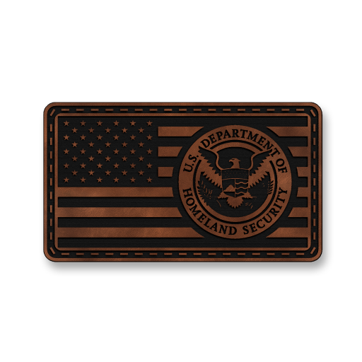 U.S. Department of Homeland Security Flag patch in saddle chestnut