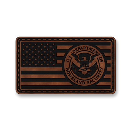 U.S. Department of Homeland Security Flag patch in saddle chestnut