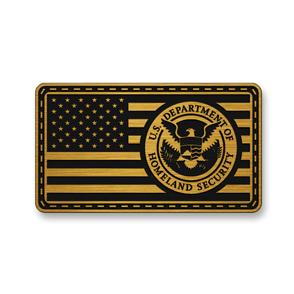 Homeland Security Flag patch in gold acrylic