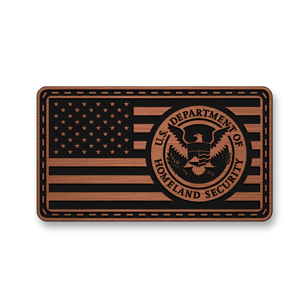 Homeland Security Flag patch in copper acrylic