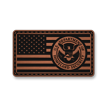 Homeland Security Flag patch in copper acrylic