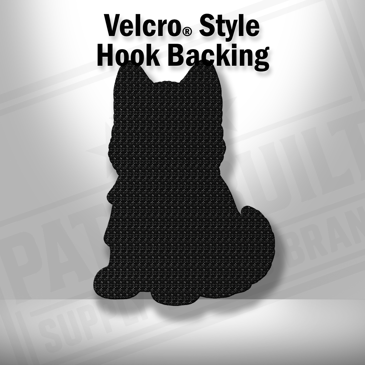Hook backing shown on Beach Husky dog patch