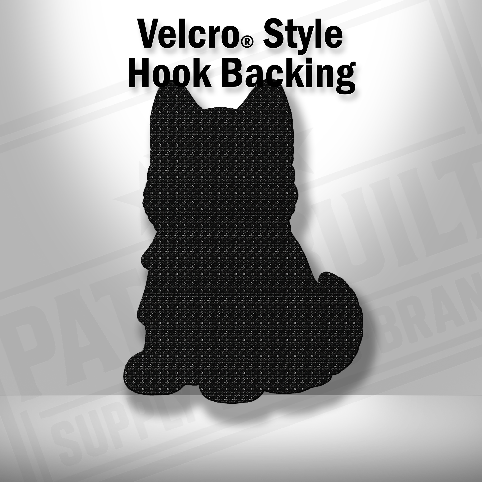 Hook backing shown on Beach Husky dog patch
