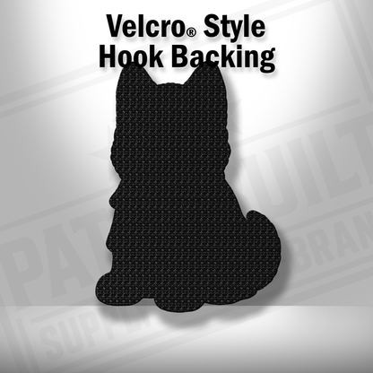 Hook backing shown on Beach Husky dog patch