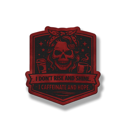 Caffeinate & Hope Skull Patch – Leatherette Morale Patch