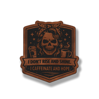 Caffeinate & Hope Skull Patch – Leatherette Morale Patch