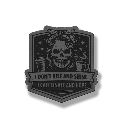 Caffeinate & Hope Skull Patch – Leatherette Morale Patch