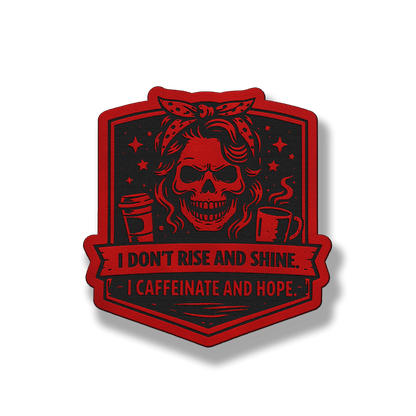 Caffeinate & Hope Skull Patch – Leatherette Morale Patch