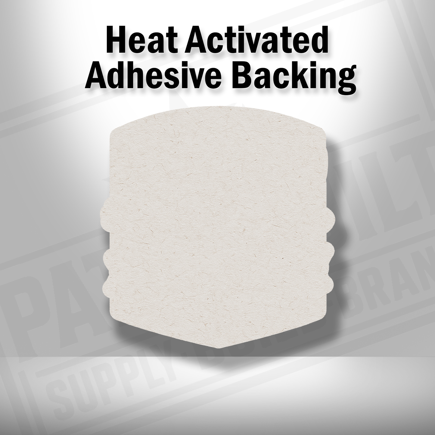 Heat-activated adhesive backing shown on I Tried Being Normal patch