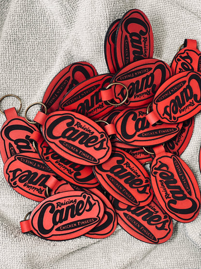 Custom Engraved Leatherette Keychain - Add Your Logo