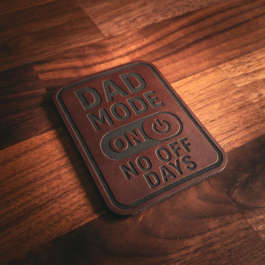 Dad Mode ON – Leatherette Patch (Hook & Loop or Iron-On)