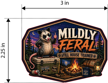 Mildly Feral leatherette morale patch mockup