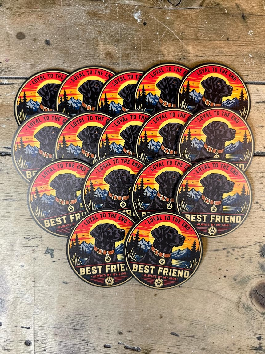 Labrador Best Friend leatherette patch close-up photo