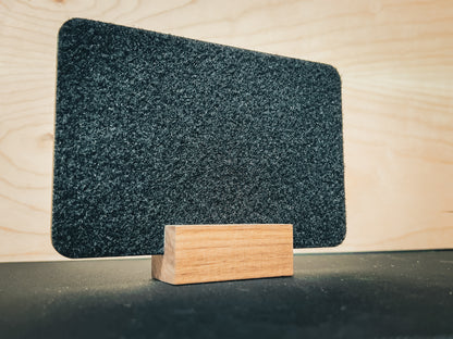 Desktop Patch Display Panel – Walnut Base with Velcro® Loop Surface (4x6")