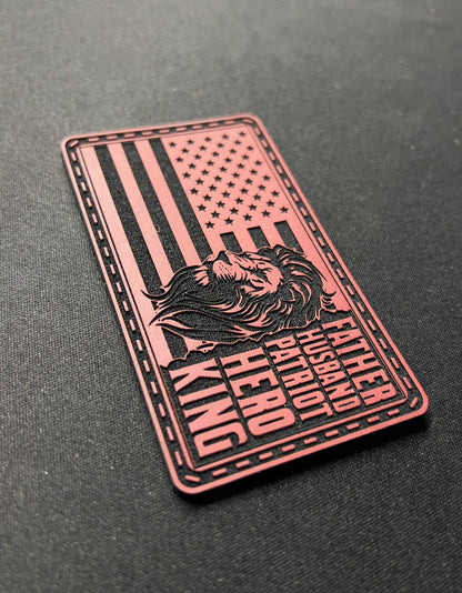 3” x 2” Dark Saddle Red Laserable Leatherette Patch Blanks – Hook Backed | CO2, Diode & Fiber Laser Compatible