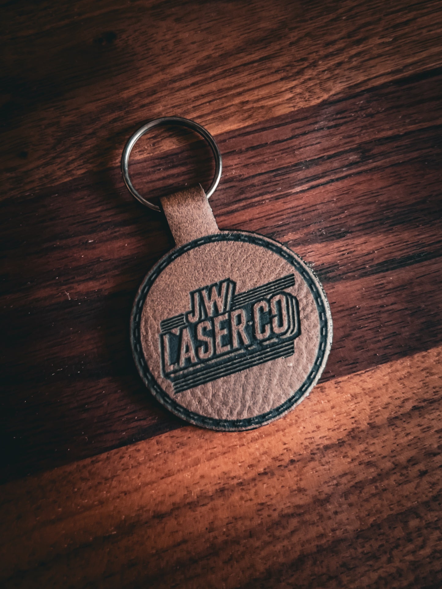 Custom Engraved Leatherette Keychain - Add Your Logo