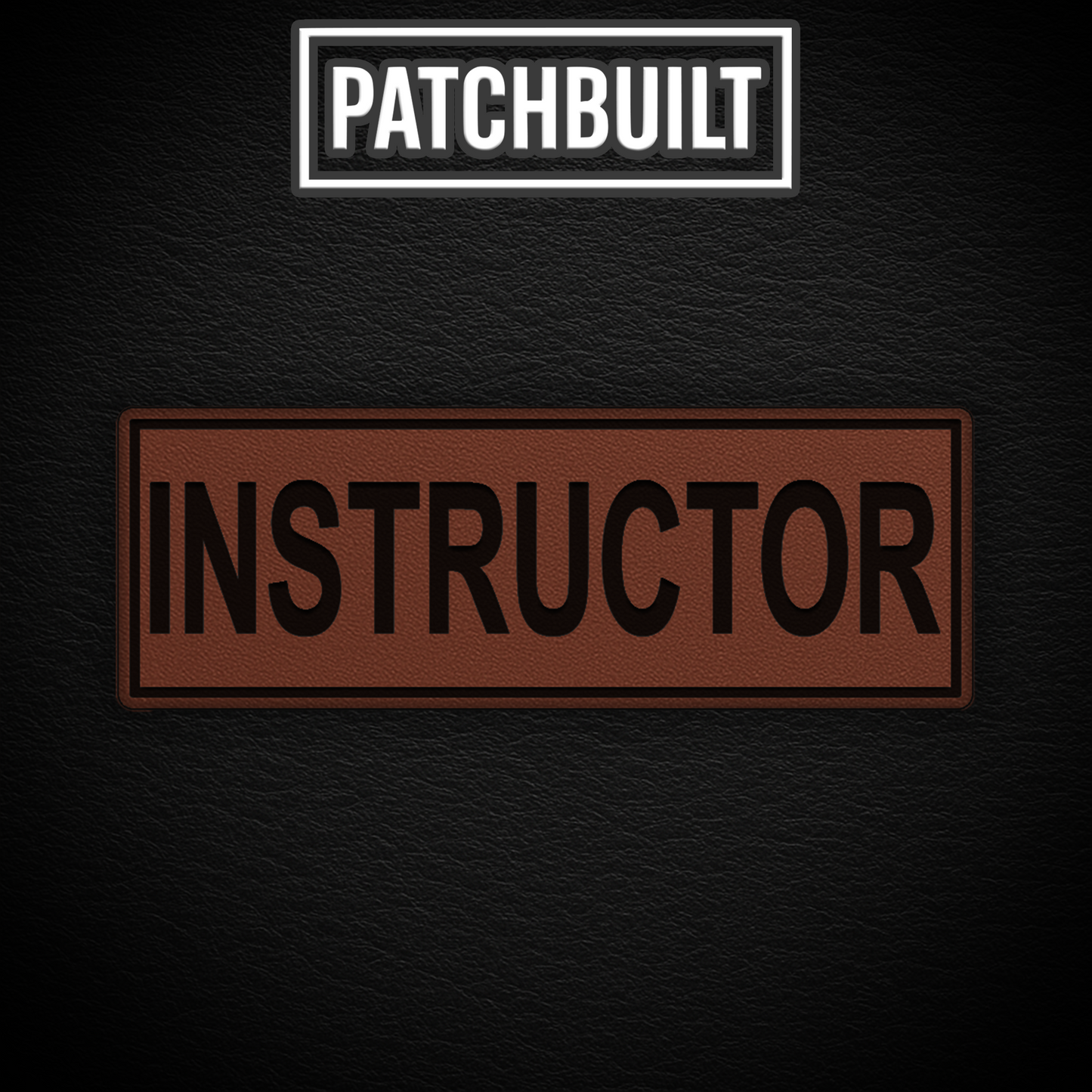 INSTRUCTOR – Large Brown Leatherette Patch (Hook & Loop or Iron-On)