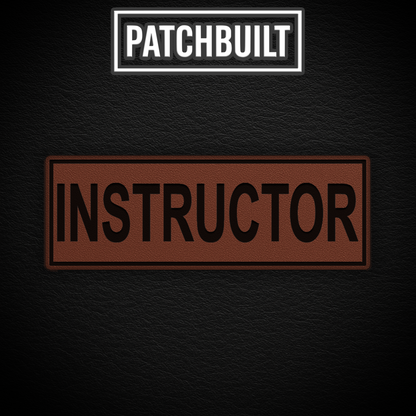 INSTRUCTOR – Large Brown Leatherette Patch (Hook & Loop or Iron-On)