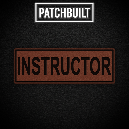 INSTRUCTOR – Large Brown Leatherette Patch (Hook & Loop or Iron-On)