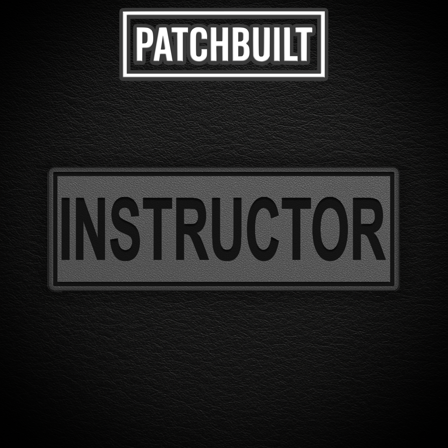 INSTRUCTOR – Large Gray Leatherette Patch (Hook & Loop or Iron-On)