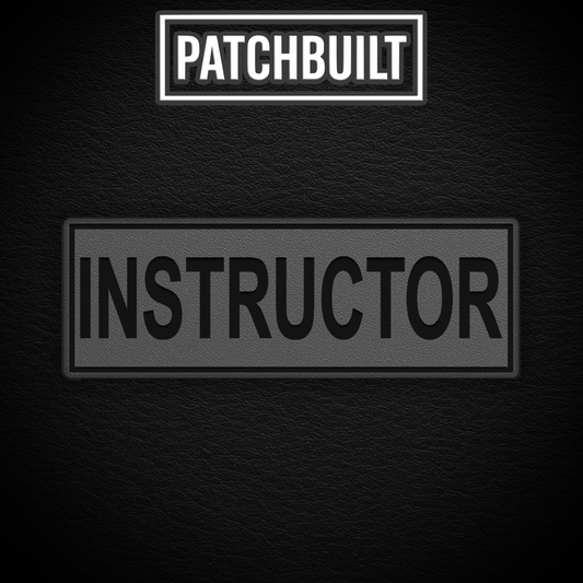 INSTRUCTOR – Large Gray Leatherette Patch (Hook & Loop or Iron-On)