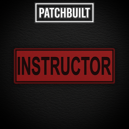 INSTRUCTOR – Large Red Leatherette Patch (Hook & Loop or Iron-On)