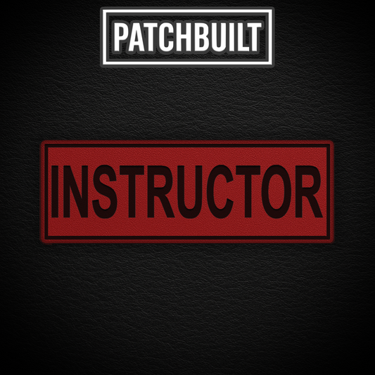 INSTRUCTOR – Large Red Leatherette Patch (Hook & Loop or Iron-On)