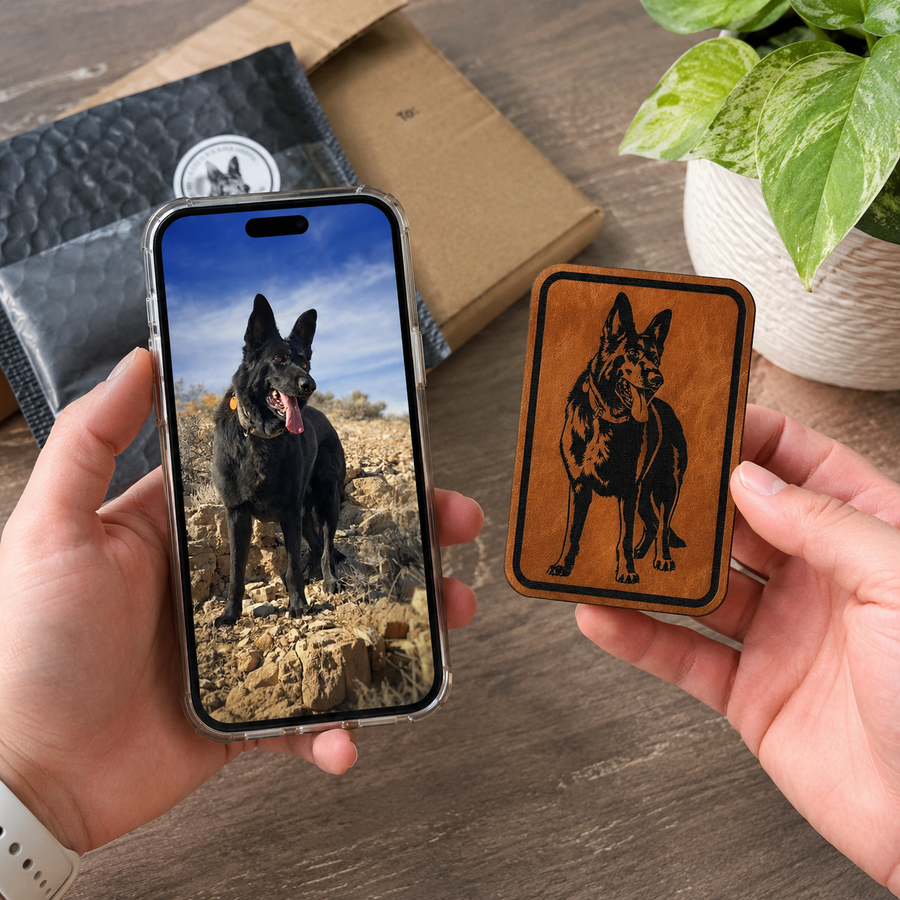 Image to custom pet portrait patch example