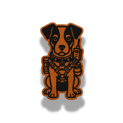 Tactical Jack Russell Dog Patch – Leatherette Morale Patch