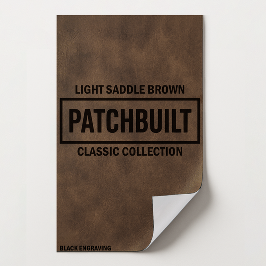 5-Pack Light Saddle Brown Leatherette Sheets – Classic Series (12"x24") – Heat-Activated Adhesive