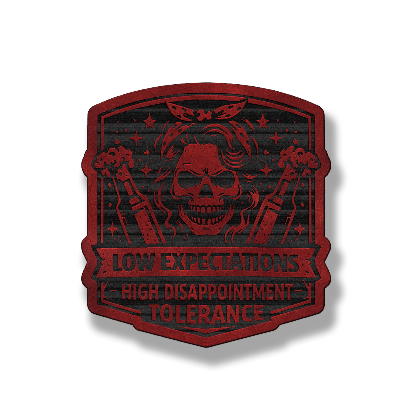 Low Expectations Woman – Leatherette Morale Patch