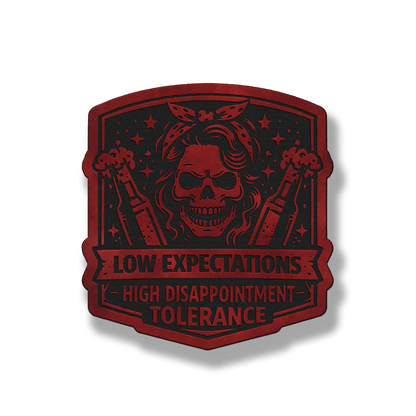 Low Expectations Woman – Leatherette Morale Patch