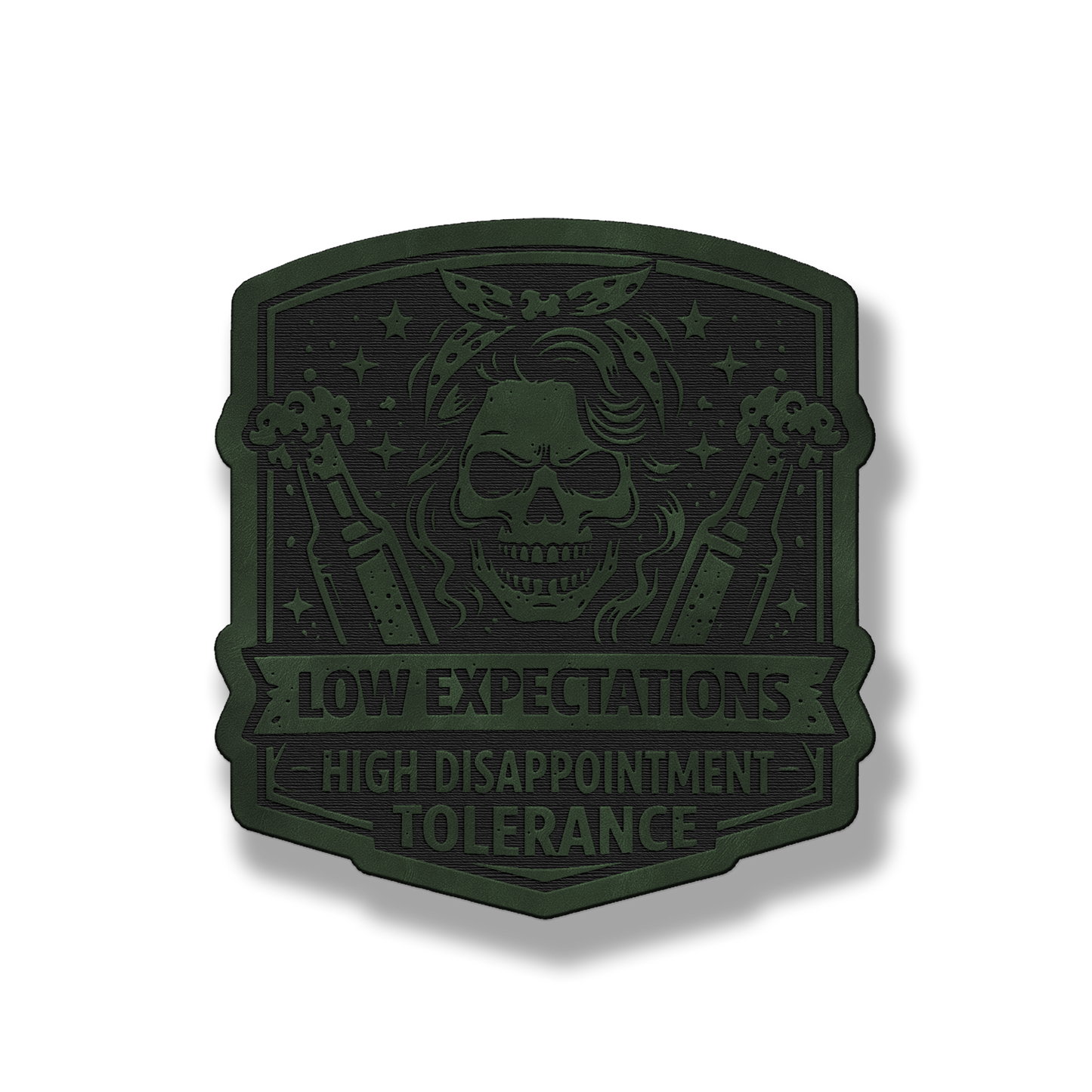 Low Expectations Woman – Leatherette Morale Patch
