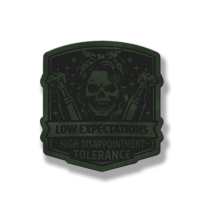 Low Expectations Woman – Leatherette Morale Patch