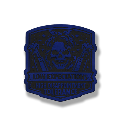 Low Expectations Woman – Leatherette Morale Patch