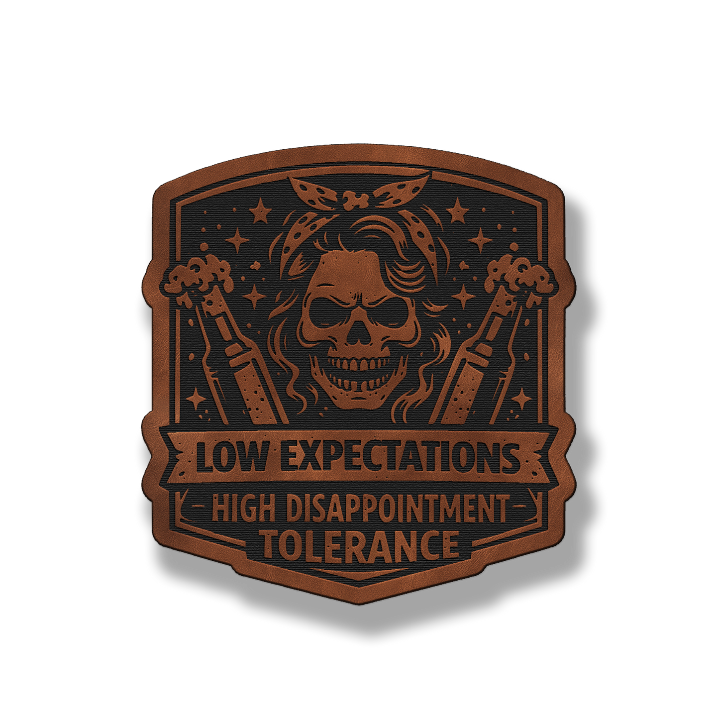 Low Expectations Woman – Leatherette Morale Patch