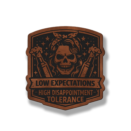 Low Expectations Woman – Leatherette Morale Patch