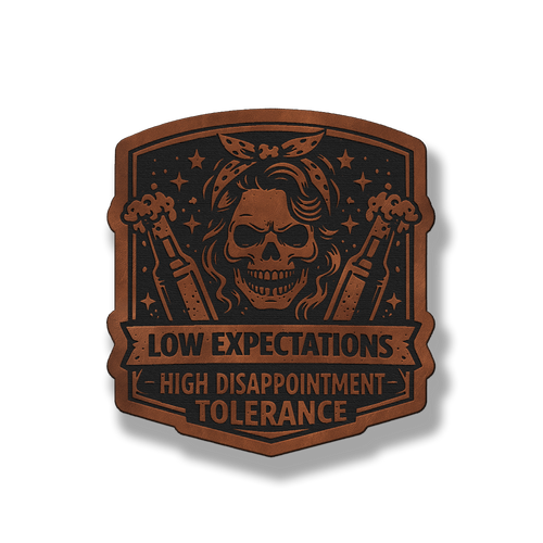 Low Expectations Woman – Leatherette Morale Patch