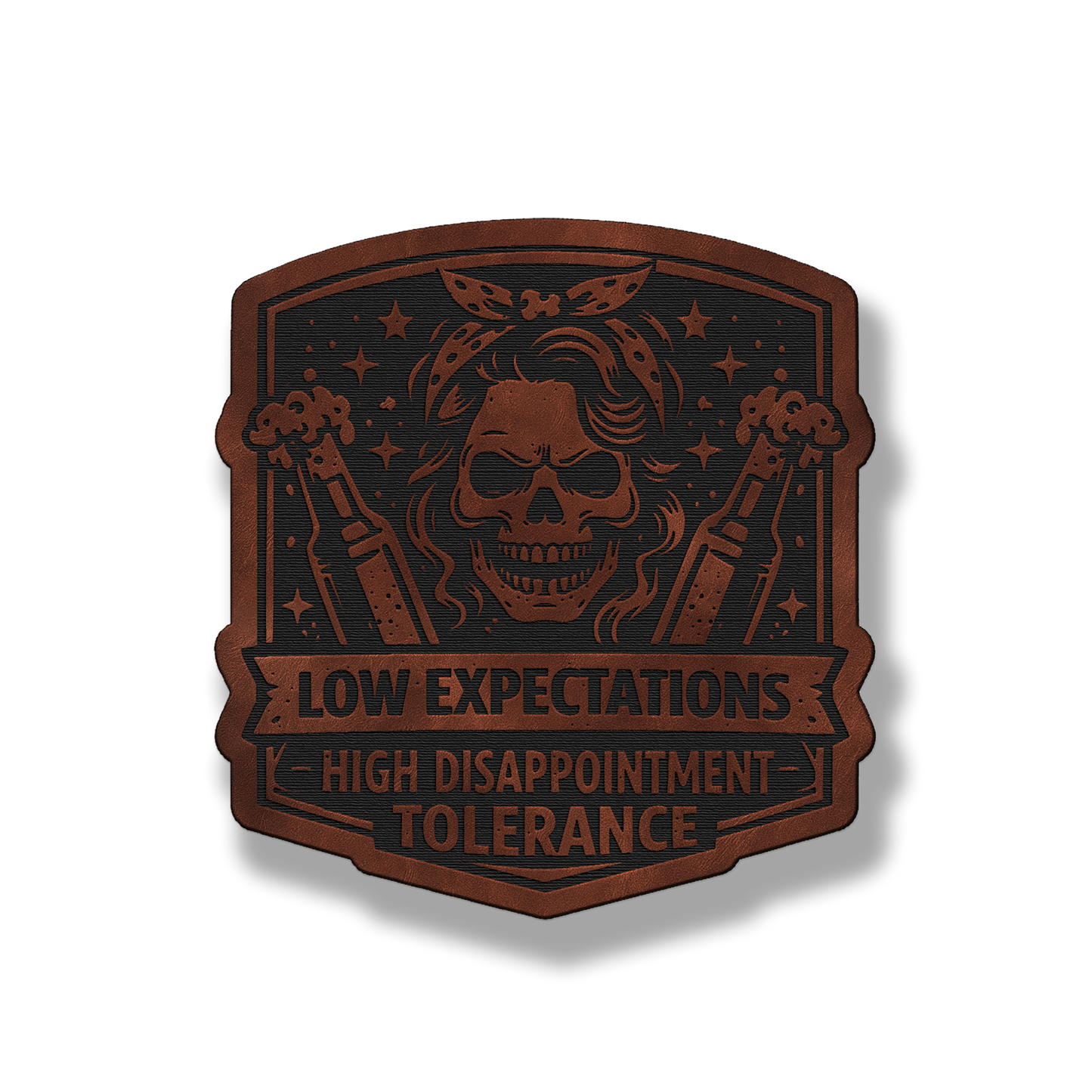Low Expectations Woman – Leatherette Morale Patch