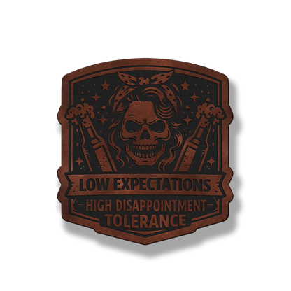 Low Expectations Woman – Leatherette Morale Patch