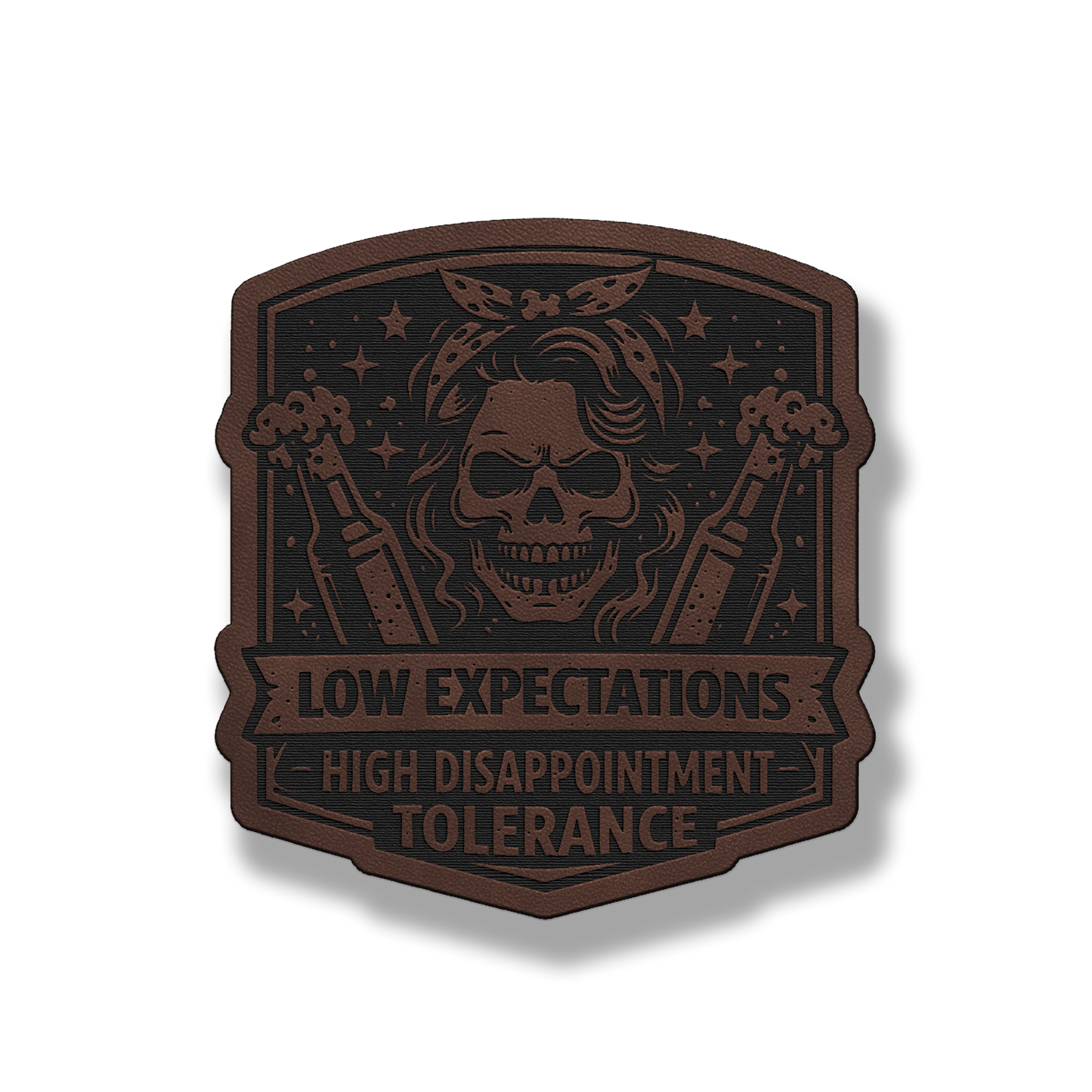 Low Expectations Woman – Leatherette Morale Patch